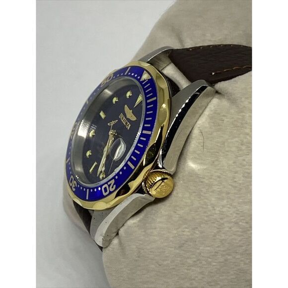 Invicta Pro Diver 8935 Men\'s Brown Leather Strap Analog Dial Quartz Watch EY148 main image 8